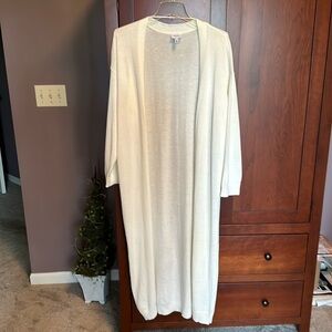 Aware long cream cardigan sweater duster